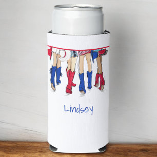 Southern Texas Ladys Fashion Cowboy Boots Blue Selters Dosenkühler
