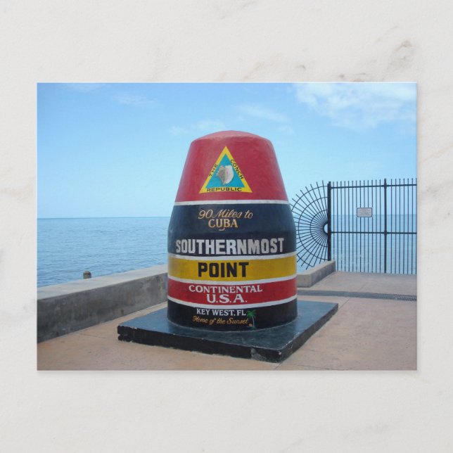 Southernmost Point Buoy Key West Florida Postkarte (Vorderseite)