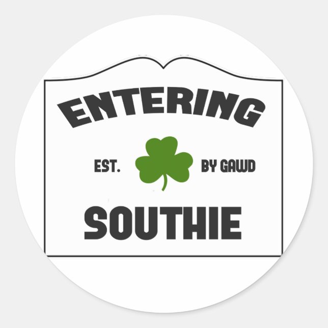 Southie betreten runder aufkleber (Vorderseite)