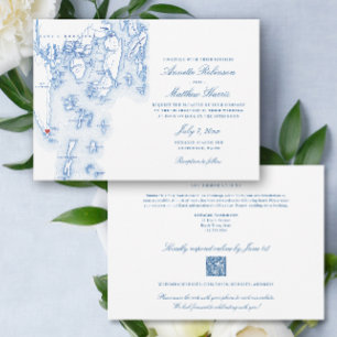 Southport Maine All-in-One QR Code UAWG Wedding Einladung