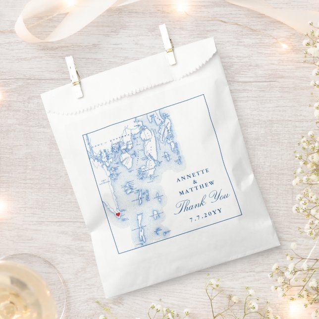 Southport Newagen Seaside Inn Blue Wedding Geschenktütchen (Ausgeschnitten)