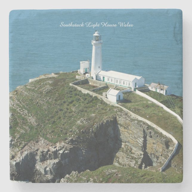 Southstack Leuchtturm Wales. Steinuntersetzer (Vorderseite)