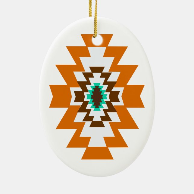 Southwest Aztec Native American Tribal Design Keramik Ornament (Hinten)