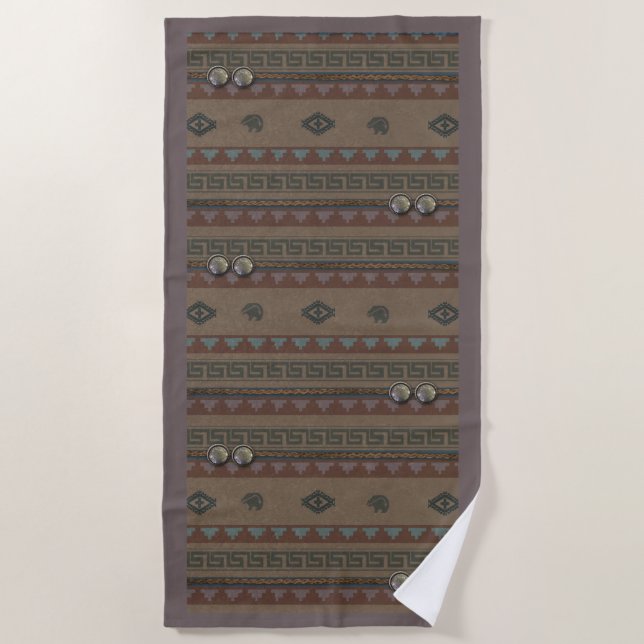 Southwest Azteken Indianerdesign Strandtuch (Vorderseite)