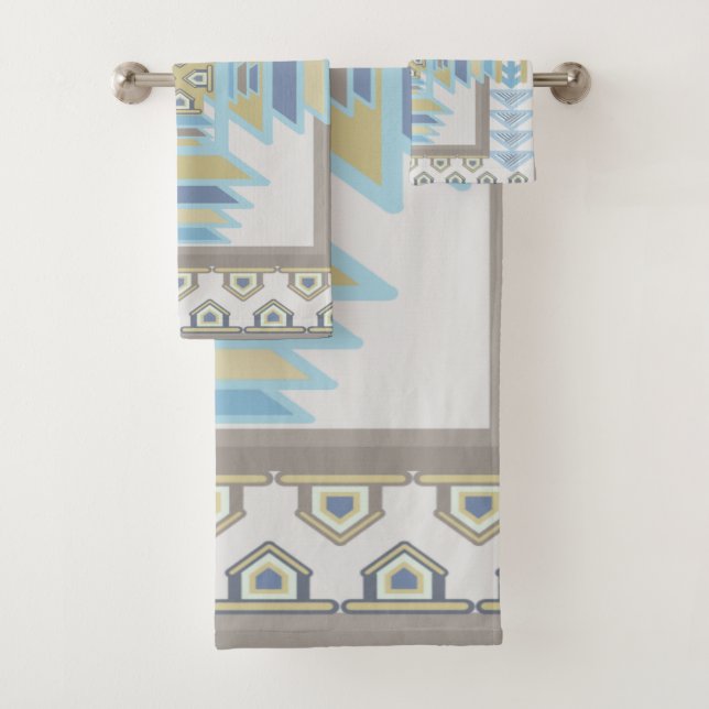 Southwest Blues Indian Blanket Art Design Badhandtuch Set (Insitu)