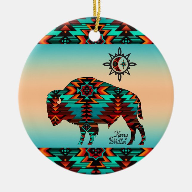 Southwest Buffalo Keramik Ornament (Vorne)