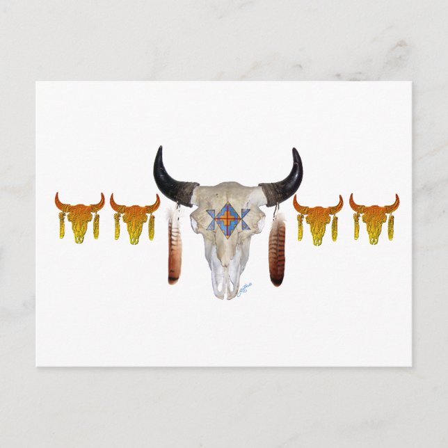 Southwest Buffalo Skull Postkarte (Vorderseite)