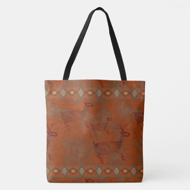 Southwest Canyons Elk Petroglyph Tasche (Vorderseite)