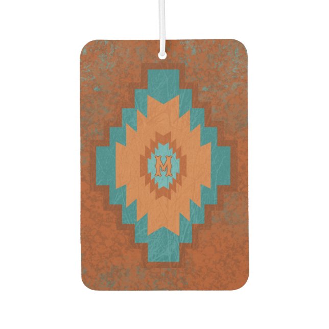 Southwest Canyons Geometric Diamond Custom Initial Autolufterfrischer (Vorderseite)