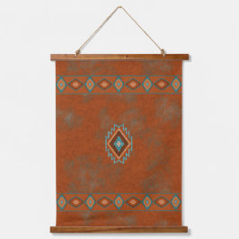 Southwest Canyons Geometric Diamonds Design Wandteppich Mit Holzrahmen