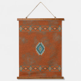 Southwest Canyons Geometric Diamonds Design Wandteppich Mit Holzrahmen