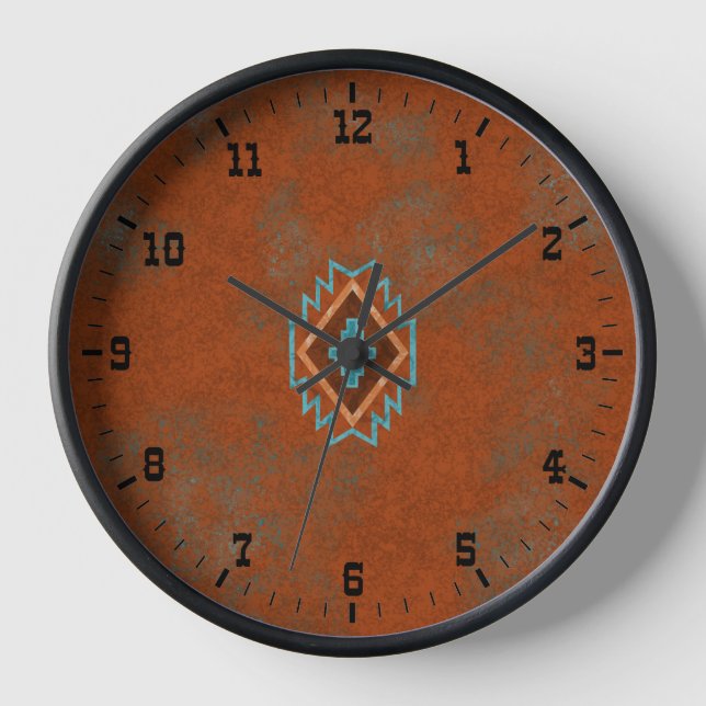 Southwest Canyons Geometric Mesa Old West Uhr (Vorderseite)