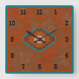 Southwest Canyons Geometric Western Style Quadratische Wanduhr