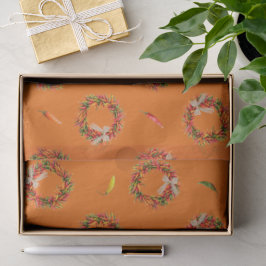 Southwest Chile Ristra Wreaths and Peppers Pattern Seidenpapier