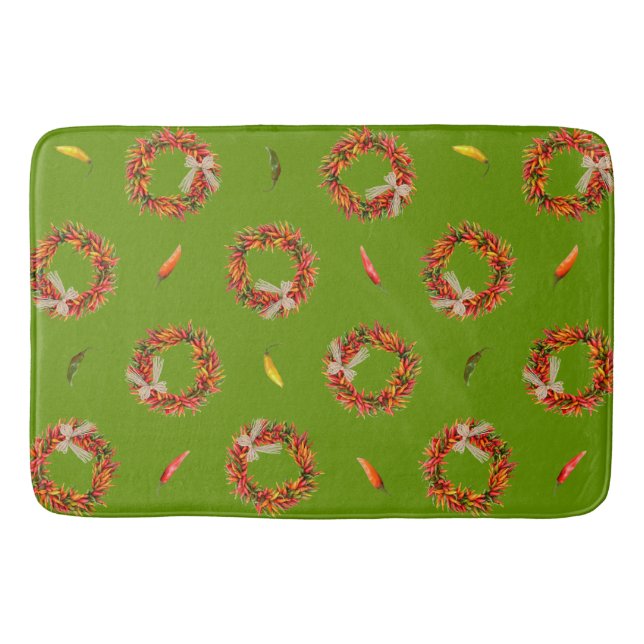 Southwest Chile Wreaths and Peppers Customizeable Badematte (Vorderseite)