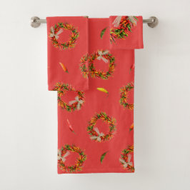 Southwest Chile Wreaths and Peppers Customizeable  Badhandtuch Set