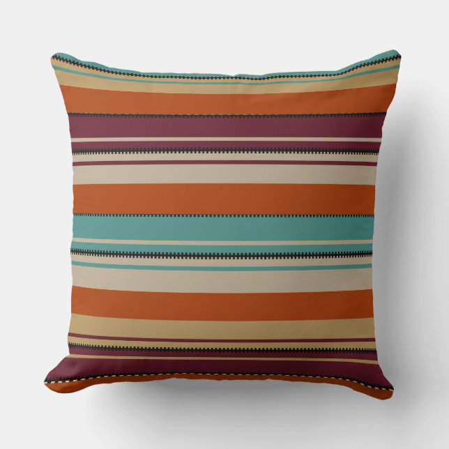 Southwest Decor Fall Shades Stripes  Kissen (Vorderseite)