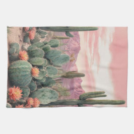 Southwest Desert Cactus Scene  Geschirrtuch