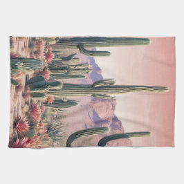 Southwest Desert Cactus Scene  Geschirrtuch