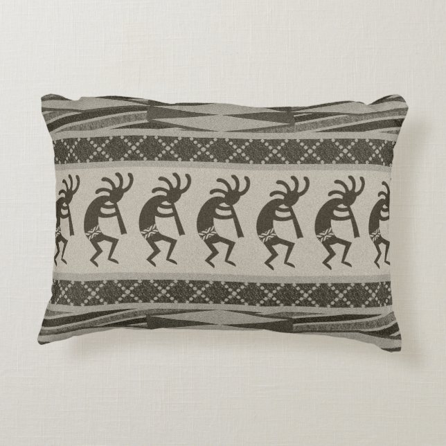 Southwest Design Tribal Dancing Kokopelli Zierkissen (Rückseite)