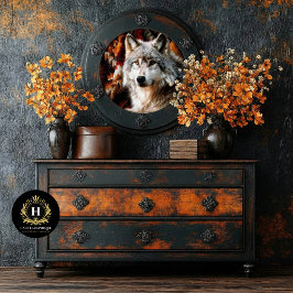 Southwest Ember Wolf Portrait Seidenpapier