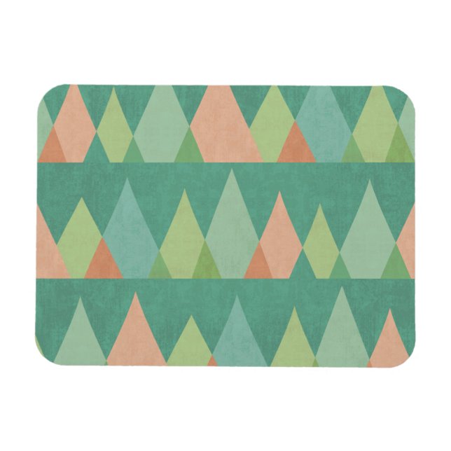 Southwest Geo Step | Aquamarines Dreiecksmuster Magnet (Horizontal)