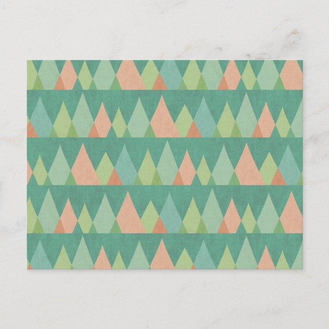 Southwest Geo Step | Aquamarines Dreiecksmuster Postkarte (Vorderseite)