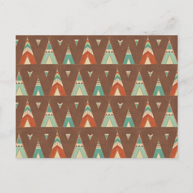 Southwest Geo Step | Aquamarines Muster Postkarte (Vorderseite)