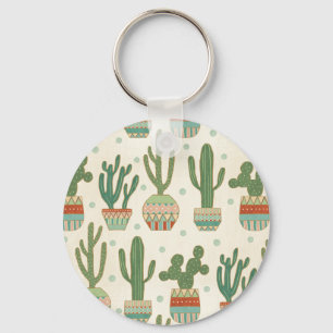 Southwest Geo Step   Cactus Pattern Schlüsselanhänger
