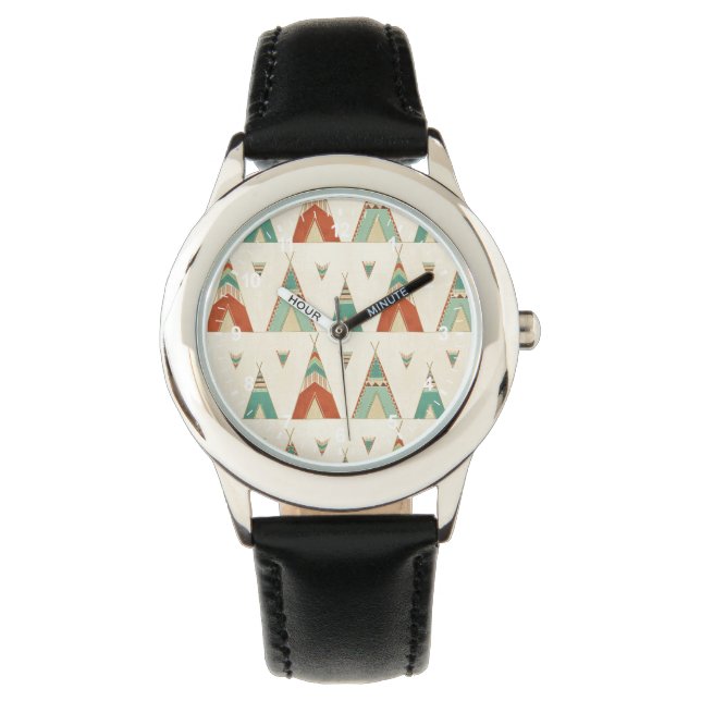 Southwest Geo Step | Geometrisches Muster Armbanduhr (Vorderseite)