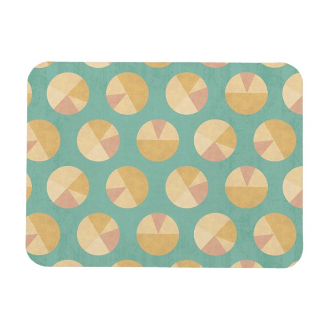 Southwest Geo Step | Orange & Green Circle Muster Magnet (Horizontal)