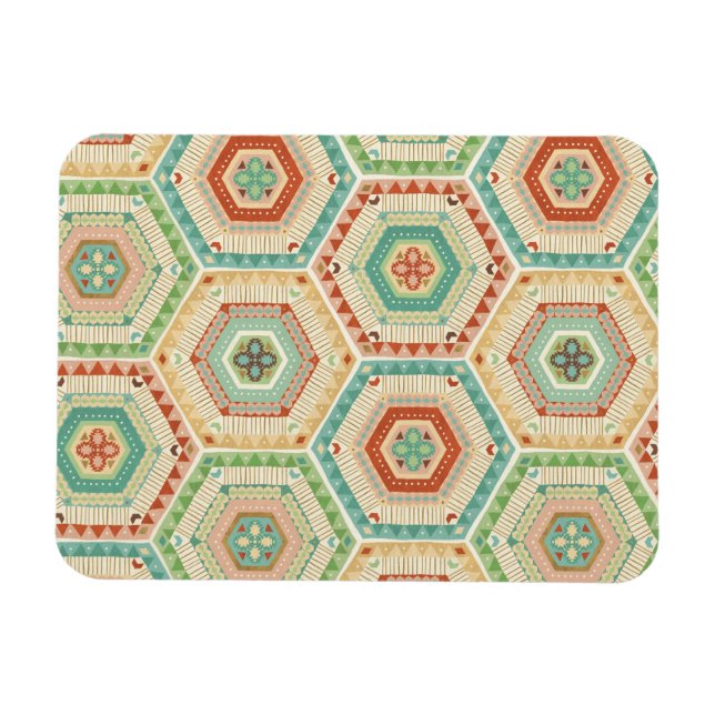 Southwest Geo Step | Südwest-Hexagon-Muster Magnet (Horizontal)