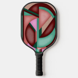 Southwest Geometric Symphony Midecentury Abstract Pickleball Schläger