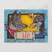 Southwest Hi Hello Coyote Roadrunner Souvenir