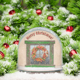 Southwest Holiday Chile Wreath Window Personalized Schneekugeln