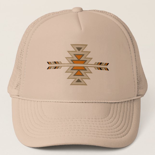 Southwest Indian Design-Brown Truckerkappe (Vorderseite)