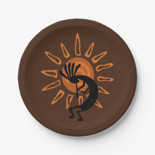 Southwest Kokopelli Desert Sun 7" Paper Tellers Pappteller