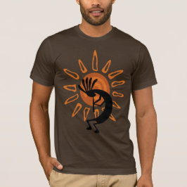 Southwest Kokopelli Desert Sun Brown Mens Tshirt
