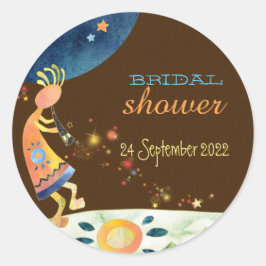 Southwest Kokopelli Fall Brautparty Runder Aufkleber