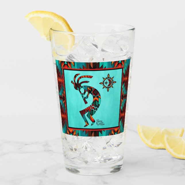 Southwest Kokopelli Glass Cup Glas (Vorderseite Ice)