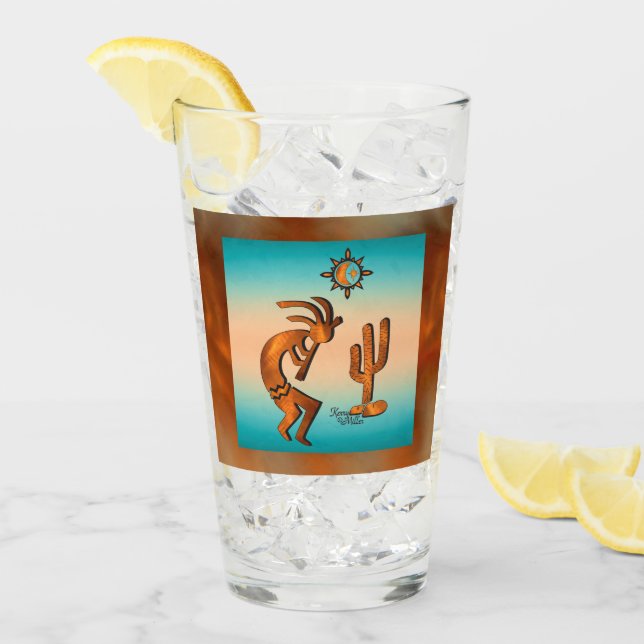 Southwest Kokopelli Glass Cup Glas (Vorderseite Ice)