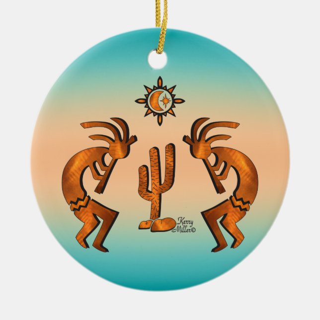Southwest Kokopelli Keramik Ornament (Vorne)
