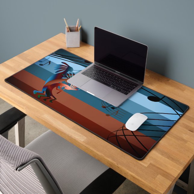 Southwest Kokopelli Music Bronzed Schreibtischunterlage (Büro 2)