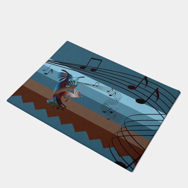 Southwest Kokopelli Music Door Mat Fußmatte (Schrägansicht)