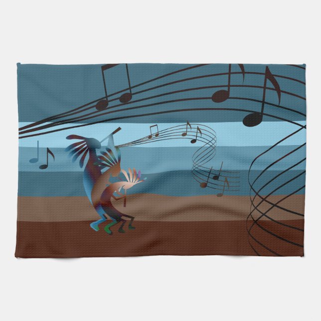 Southwest Kokopelli Music Kitchtuch Küchentuch (Horizontal)