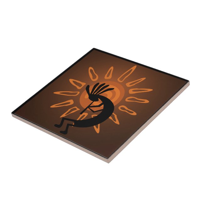 Southwest Kokopelli Sun Rustic Fliese (Seite)
