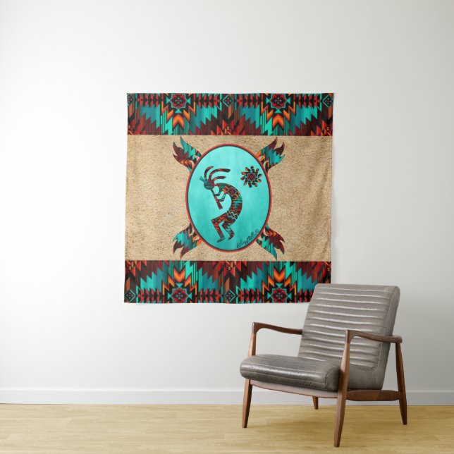 Southwest Kokopelli Tapestry Wandteppich (Beispiel)