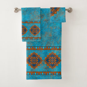 Southwest Mountain Peaks géométrique Turquoise