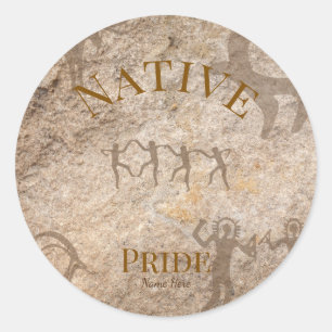 Southwest Petroglyph individuell anpassbar Runder Aufkleber