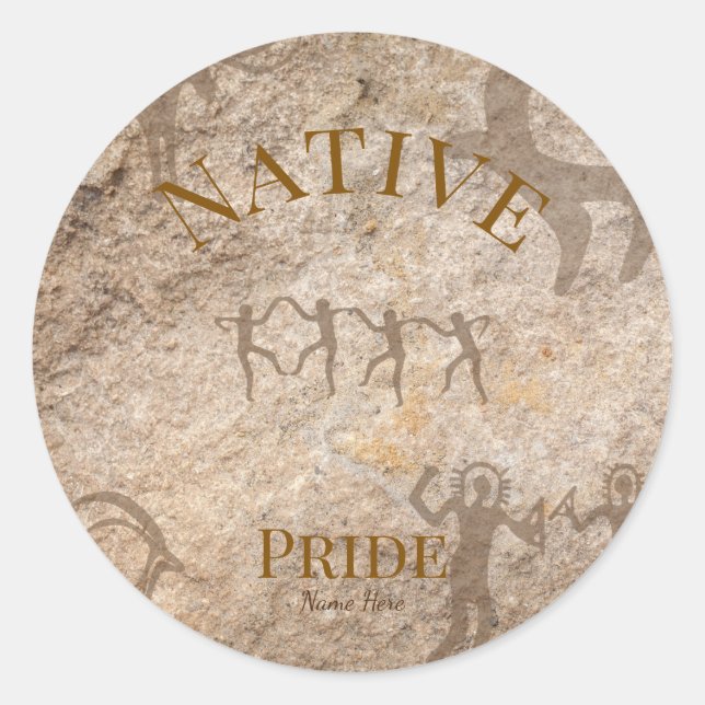 Southwest Petroglyph individuell anpassbar  Runder Aufkleber (Vorderseite)